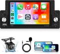 1 Din Autoradio mit 5,9 Zoll IPS HD 2,5D Bildschirm Carplay Android Auto,