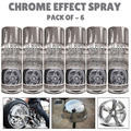 6x 400ml Chromfolie Spiegel Metallic Effekt Auto Spray Lack DIY Auto Aerosoldose