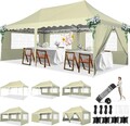 HOTEEL Faltpavillon 3mx6m Wasserdicht Anti-UV 50+ Gartenpavillon mit 4 Sandsäcke
