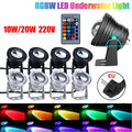 10W/20W RGB LED Unterwasserstrahler Strahler Fluter Teich Lampe IP65 Wasserdicht