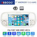 7 Zoll Autoradio Android 13 Auto Apple Carplay GPS Für Fiat 500 2007-2015 2+64G