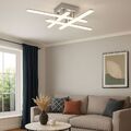 Deckenleuchte Deckenlampe Schlafzimmerlampe Metall Chrom 4 Flammig warmweiß LED