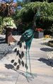 Gartenskulptur Pfau handgemachte Figur blau bunt Metallfigur Teichfigur Deko