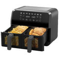 8L Heißluftfritteuse Fritteusen Fritteuse Doppel Airfryer 2x4L mit Sichtfenster