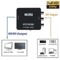 RCA CVBS AV zu HDMI 1080P Video Audio Composite Konverter Mini Adapter HDTV/DVD