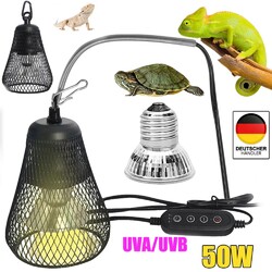 Terrarium Aquarium Heizlicht Wärmelampe mit Haken UVA UVB Reptilien Strahler 50W