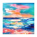 Sonnenuntergang am Meer .Öl Painting.Abstrakt Malerei .25 Cm * 25 Cm