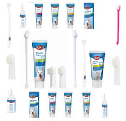 Trixie Hunde Katze Zahnpflegeset Zahnpasta Zahnbürste Gel Spar Wasser Cream*
