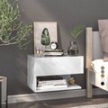 1/2er Set Modern Wand-Nachttische mit Schubladen Hängend Nachtschrank Wandregal
