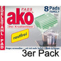 Ako der Krustenlöser Pads - Edelstahl Pad, Family Pack - 3er Pack (3 x 8 Stück)