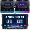 32GB 9" Android 14 Autoradio Carplay GPS Für VW Golf 5 6 Polo Touran Tiguan Navi