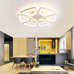 6Köpfe LED Design Deckenleuchte Dimmbar Deckenlampe mit Fernbedienung Wohnzimmer