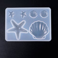 Silikonform Mold Seestern und Muscheln Klein Gießform für Harz Resin 85 x 61 mm