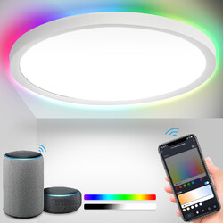 24W Smart LED Deckenleuchte WIFI RGB Farbwechsel Alexa Lampe dimmbar 2040LM