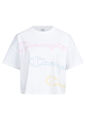 Damen Champion Shirt Crop T-Shirt mit multicolor Logo Print weiß B22040981	