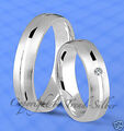 2 Trauringe , Eheringe mit echten Diamant , Silber 925 , Gravur Gratis ,  J19-1