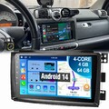 Für Smart Fortwo 451 2005-2010 Kamera Autoradio 4+64G Android 14 GPS SWC Carplay