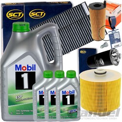 INSPEKTIONSPAKET+MOBIL 1 5W30 ÖL passend für AUDI A6 4F C6 2.7-3.0 TDI DIESEL