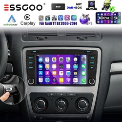 DAB Carplay Android15 64G Autoradio Für Skoda Octavia Yeti Superb Rapid Roomster