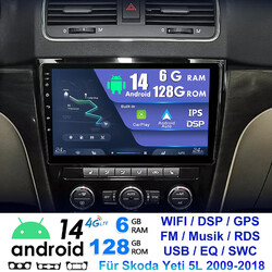 128G CarPlay Android Autoradio Für Skoda Yeti 2009-2017 GPS Navi WIFI RDS Kamera