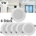 6X LED Panel Einbaustrahler 230V Flach Spot Einbauleuchten 9W Deckenleuchte Set