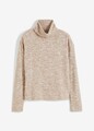 Pullover in Strickoptik Gr. 40/42 Latte Macchiato Damen Rollkragenpullover Neu