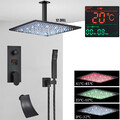 Unterputz Duscharmatur Set Schwarz 12“ Regendusche Kopfbrause mit ibox