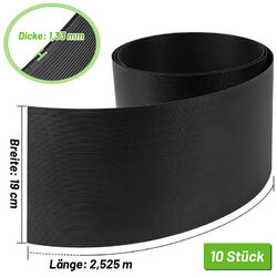 10~30x Sichtschutzstreifen Premium Außenbereich Hart PVC 2.5mx19cm Zaunblende