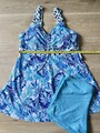 Stylischer Tankini Gr. 48, blau-weiß gemustert, Badeanzug TOP