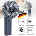 USB Ventilator Leise Mini Handventilator Tragbarer Fan Lüfter mit 5000Mah Akku