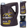 Motoröl Set MANNOL Energy 5W-30 API 6 Liter + Ölfilter für Hyundai Isuzu Opel
