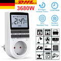 Digitale Zeitschaltuhr Steckdosen Timer Wochenzeitschaltuhr 24Std 10Prog. 3680W