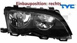 TYC 20-0321-01-2 Hauptscheinwerfer rechts Scheinwerfer Frontscheinwerfer 