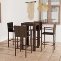 Gartenbar Set 5-tlg. Poly Rattan Braun Gartentheke Bartisch Barhocker vidaXL