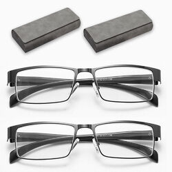 2er Pack Lesebrille Blaulichtfilter +1.5 bis +4.0 Federscharnier Metall mit Box
