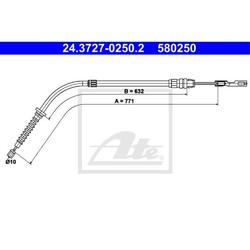ATE Handbremsseil bremsseil hinten rechts passend für MINI Mini F56 F57