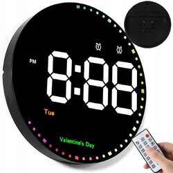 Große Digitaluhr Wanduhr mit Fernbedienung Temperatur Datum Woche LED Anzeige DE