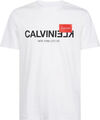 calvin klein t-shirt logo baumwolle rundhals ck weiß