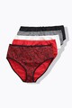 Ulla Popken Damen große Größen Midislips 5er Pack Spitzendruck einfarbig 827464