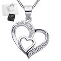 Damen Halskette mit Herz Anhänger 925 Silber Herzkette Liebe Geschenk für Frauen