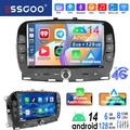 8 Core 6+128G Android 14 Autoradio Carplay GPS Navi WIFI Für Fiat 500 2016-2019