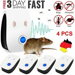 4x Ultraschall Mäuseschreck Haus Ratten Abwehr Mäuse Schädlingsbekämpfer Schreck