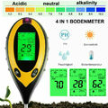 LCD 4 in 1 Bodenmessgerät pH-Wert Temperatur Feuchtigkeit Licht Bodentester NEU