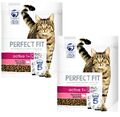 (€ 10,18/kg) Perfect Fit Active 1+ mit Rind Katzenfutter Trockenfutter 2x 1,4 kg