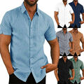 Herren-Sommerbluse Kurzärmelig Lässig Formelle Hemden Button-Down-T-Shirt Ml C8