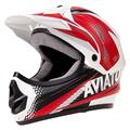 Motorradhelm Matt Kinder ab 3 Jahre Enduro Quad Weiß-Rot Roller Cross Schutz