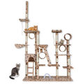Deckenhoher Katzenkratzbaum Spielbaum Katzenhöhle 230-250cm Beige Pfote Bituxx®