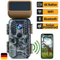 WLAN Solar 4K 60MP Wildkamera Bluetooth Fotofalle Nachtsicht Überwachungskamer