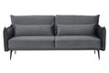 3-Sitzer Sofa mit Schlaffunktion Samt Grau Couch Sitzgarnitur Polstersofa Kanape