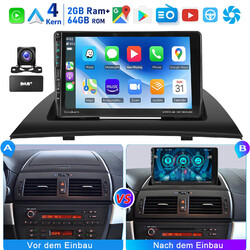 DAB+ Für BMW X3 E83 2006-2010 Autoradio Android 13 64G GPS Navi WIFI KAM Carplay